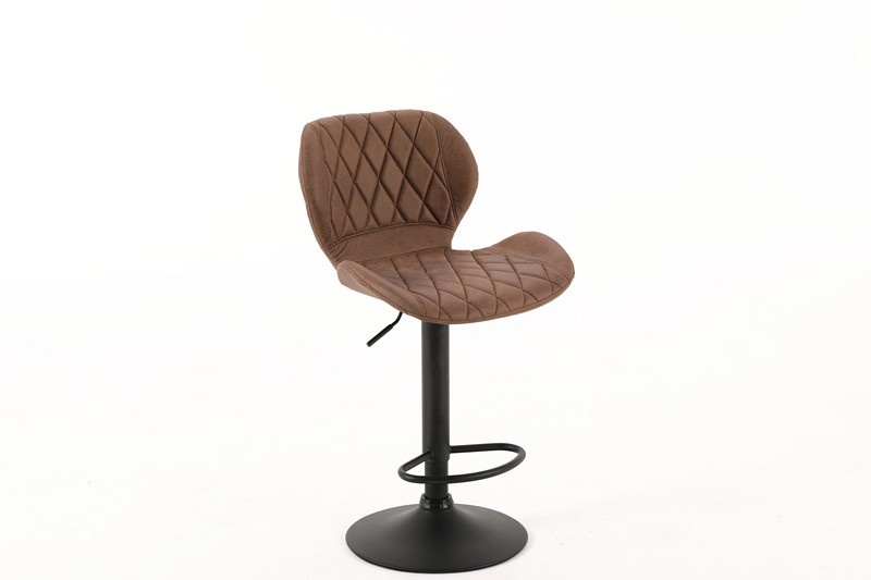 Barkruk met velvet bekleding en diamantstiksel bruin (set van 2)
