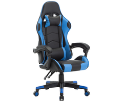 Gaming bureaustoel met ergonomische kuipzitting, zwart-blauw
