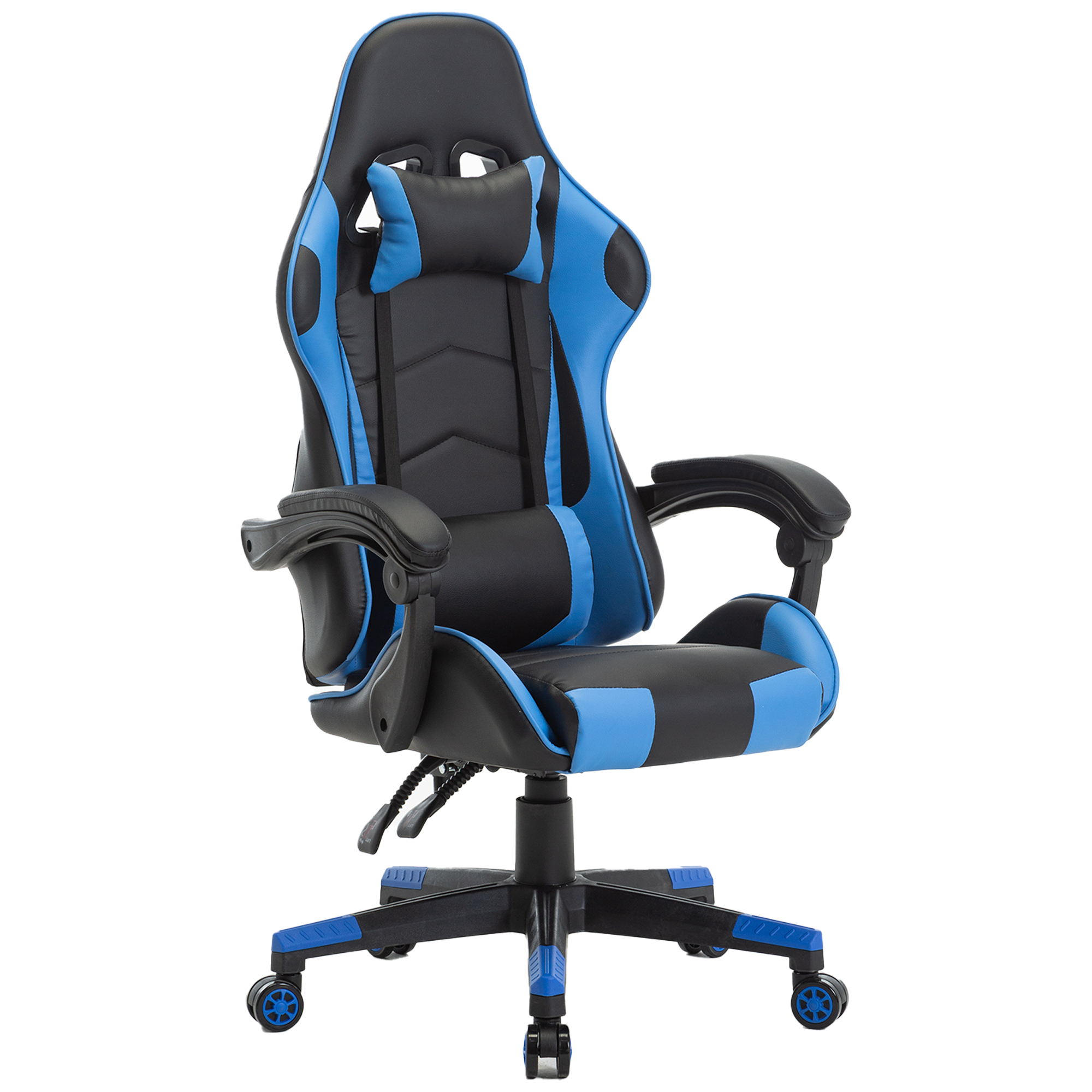 Gaming bureaustoel met ergonomische kuipzitting, zwart-blauw