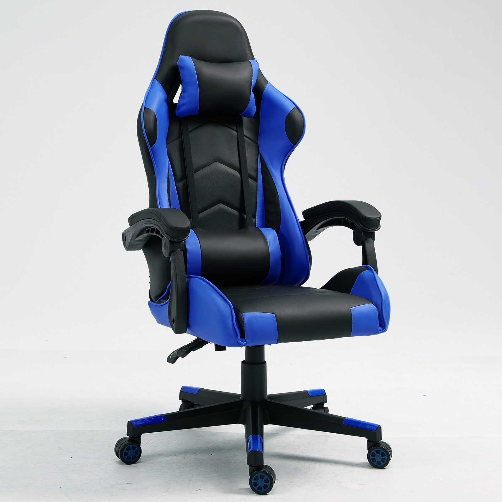 Gaming bureaustoel met ergonomische kuipzitting, zwart-blauw