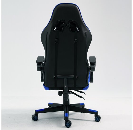 Gaming bureaustoel met ergonomische kuipzitting, zwart-blauw