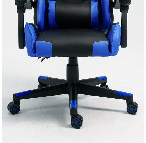 Gaming bureaustoel met ergonomische kuipzitting, zwart-blauw