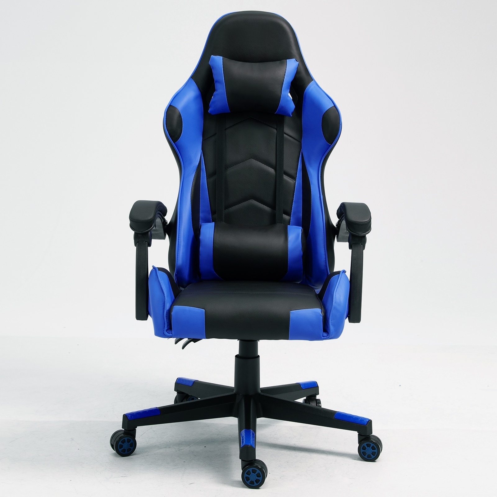 Gaming bureaustoel met ergonomische kuipzitting, zwart-blauw