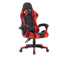 Ergonomische gamestoel met verstelbare rugleuning - rood/zwart