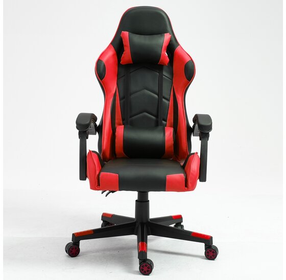 Ergonomische gamestoel met verstelbare rugleuning - rood/zwart