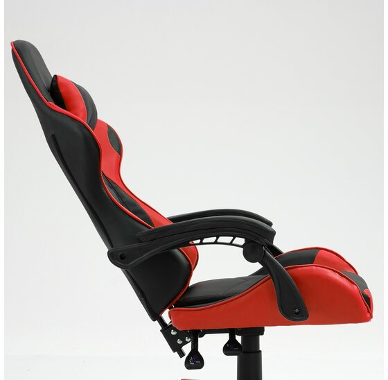 Ergonomische gamestoel met verstelbare rugleuning - rood/zwart