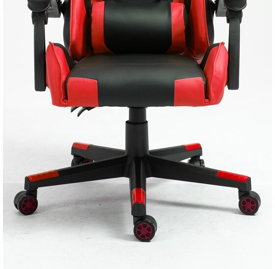 Ergonomische gamestoel met verstelbare rugleuning - rood/zwart