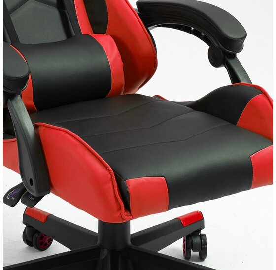 Ergonomische gamestoel met verstelbare rugleuning - rood/zwart