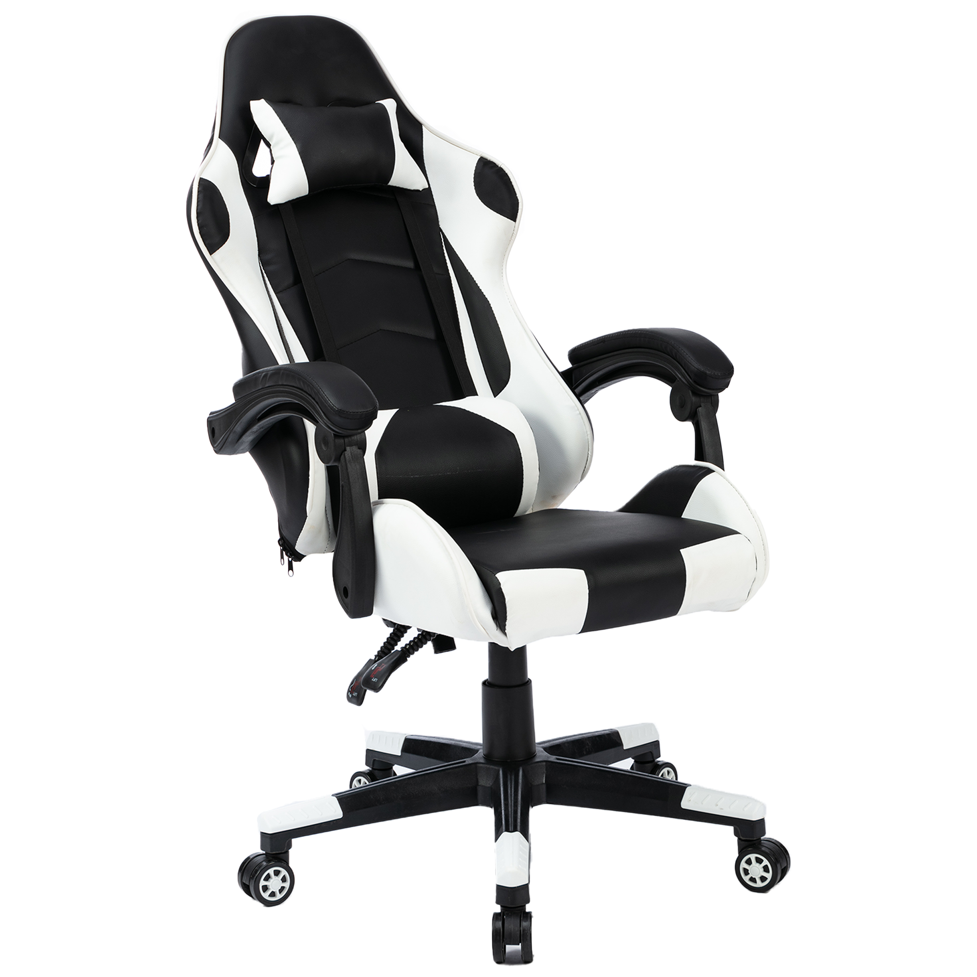 Ergonomische racing gamestoel met verstelbare armleuningen wit