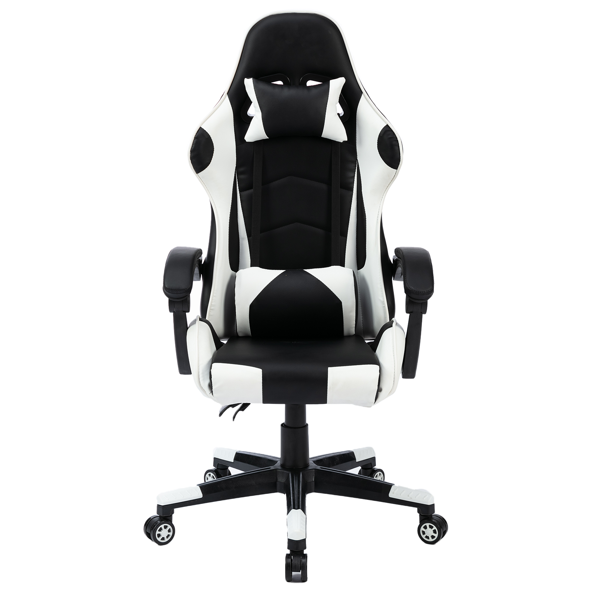 Ergonomische racing gamestoel met verstelbare armleuningen wit