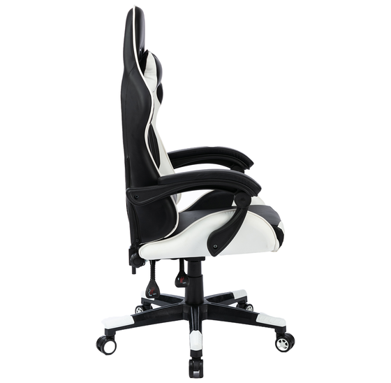 Ergonomische racing gamestoel met verstelbare armleuningen wit