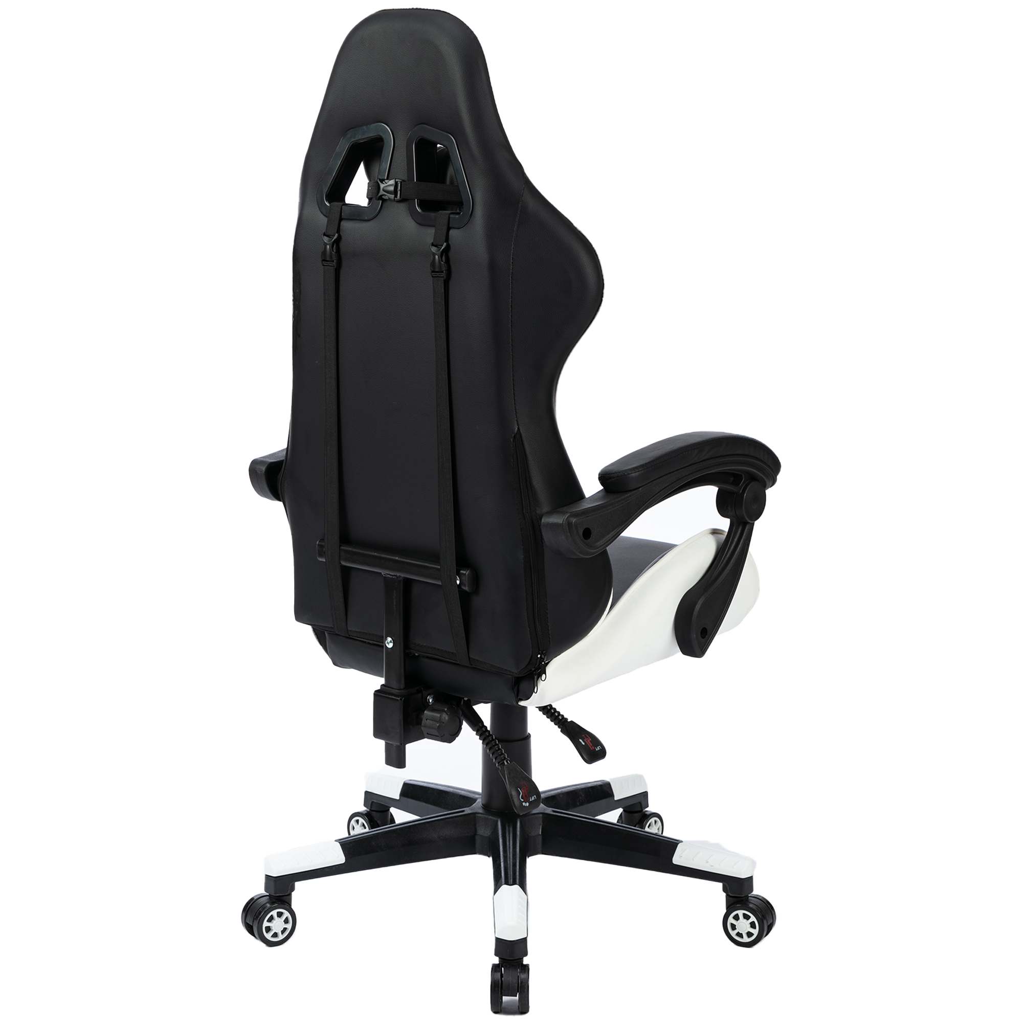 Ergonomische racing gamestoel met verstelbare armleuningen wit