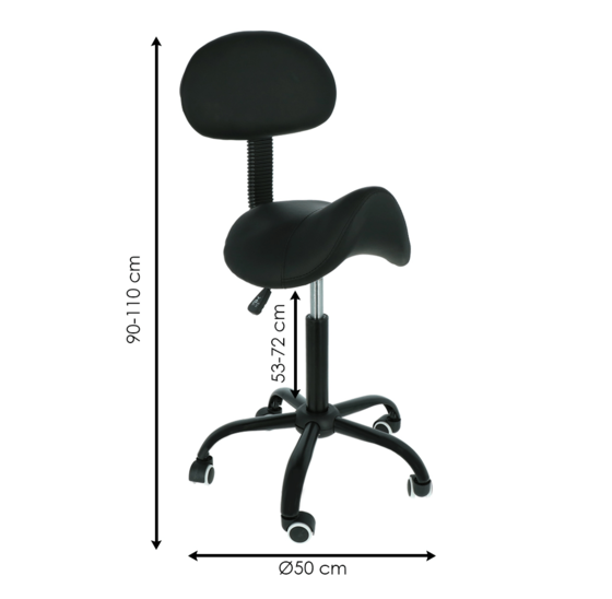 Zadelkruk met verstelbare rugleuning - ergonomisch en in hoogte verstelbaar