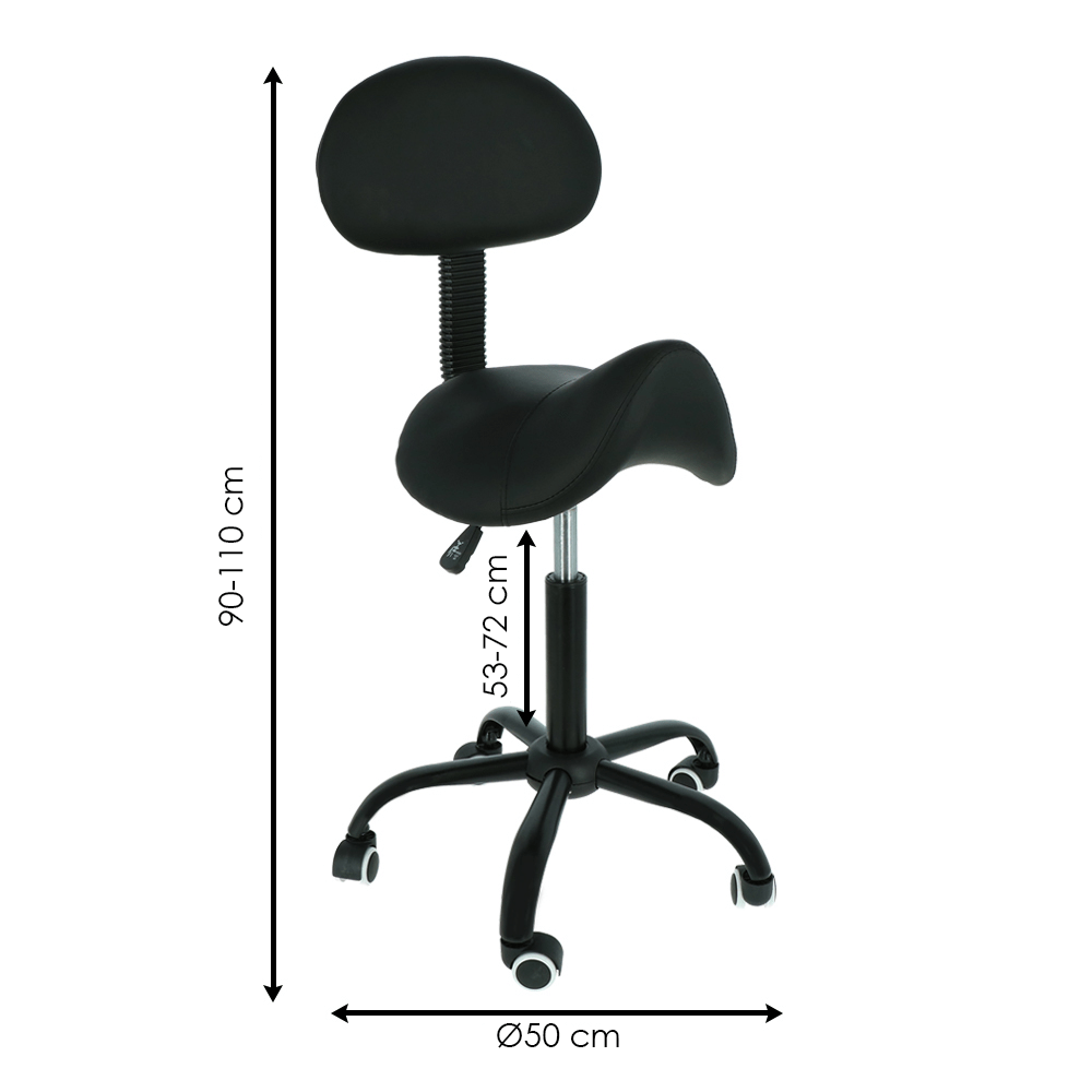 Zadelkruk met verstelbare rugleuning - ergonomisch en in hoogte verstelbaar