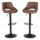 Barkruk donkerbruin kunstleer industrial vintage 360° draaibaar