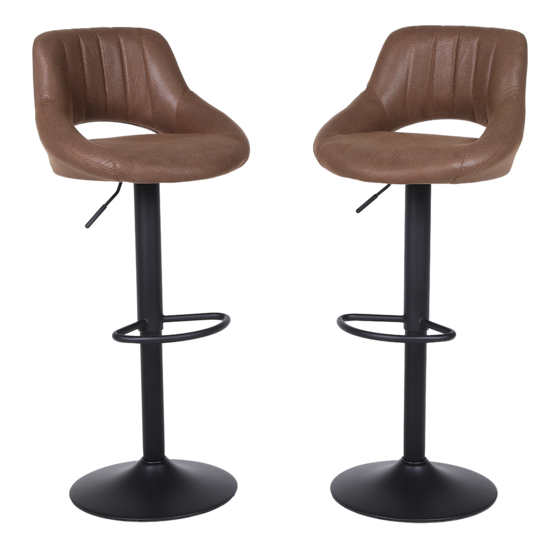 Barkruk donkerbruin kunstleer industrial vintage 360° draaibaar