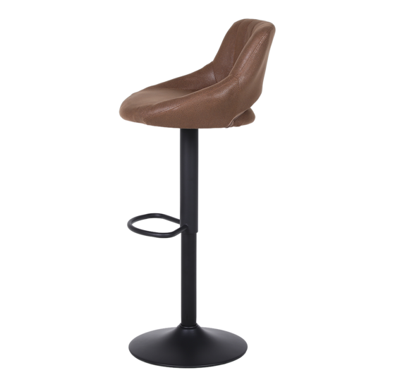 Barkruk donkerbruin kunstleer industrial vintage 360° draaibaar