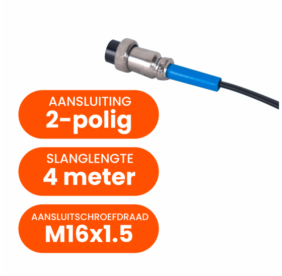 TIG-lastoorts hoogfrequent 100-180A, 2-polig, M16x1.5, 4 meter