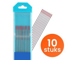 WT20 wolfraam laselektroden 1.6mm rood TIG DC - 10 stuks
