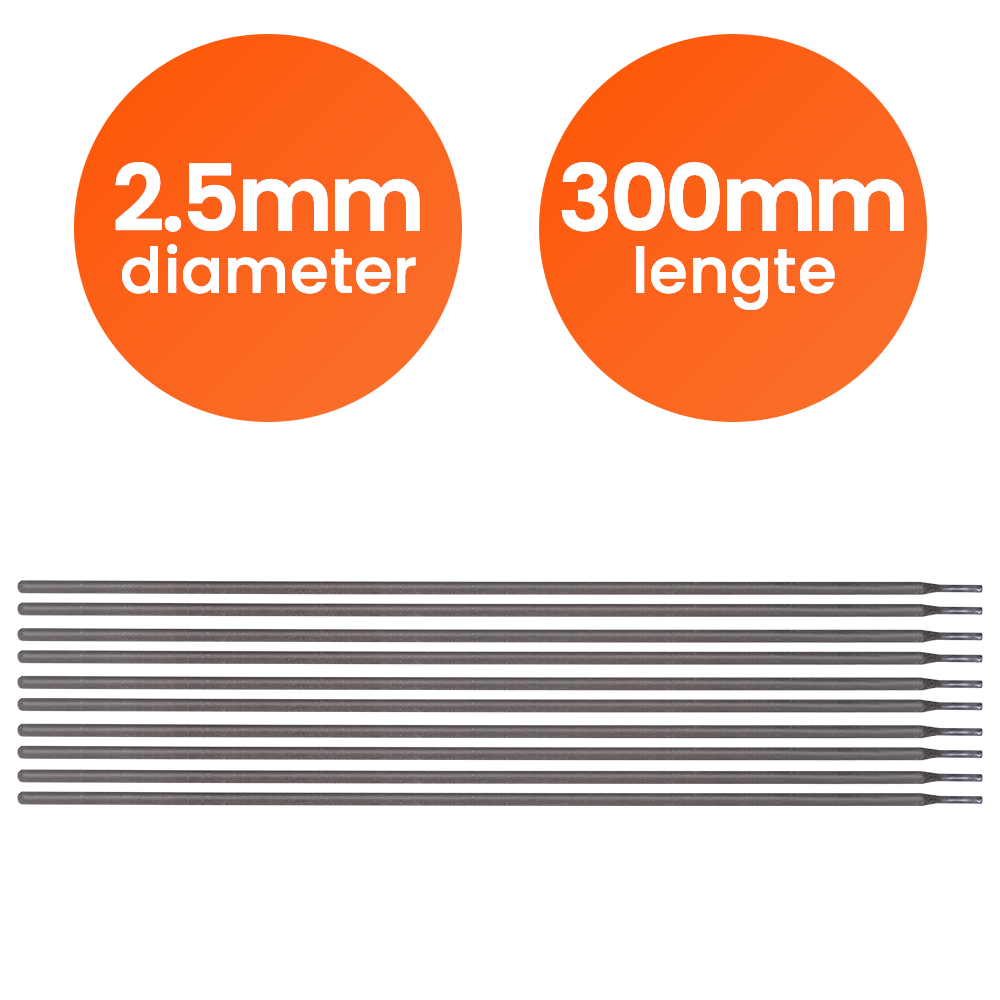 Laselektroden 2,5mm x 300mm voor MMA-lasapparaat (50 stuks)