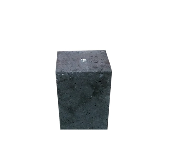 Betonpoer 10x10x60 cm met M16 schroefhuls antraciet oud-hollands