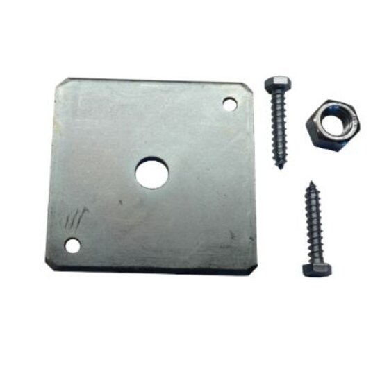Betonpoer bevestigingsset 105x105mm M16 verzinkt met losse moer