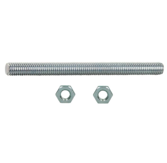 Draadstang M16x250mm verzinkt staal voor betonpoeren en houtconstructies