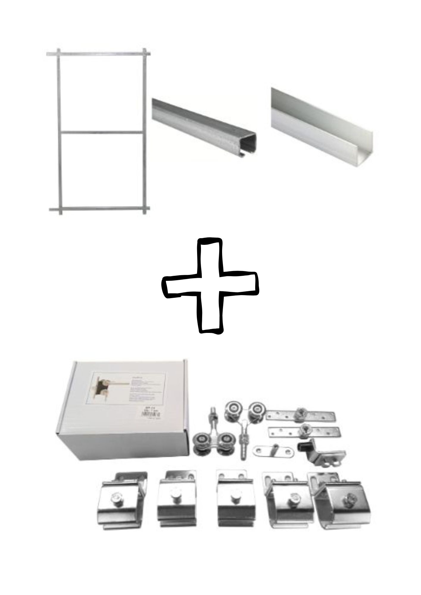 Wandbevestigingset schuifpoort 1165x1900mm