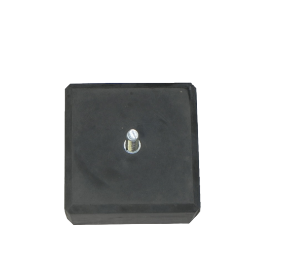 Betonpoer 15x15x10 cm met facetrand en draadstang M12 antracietgrijs