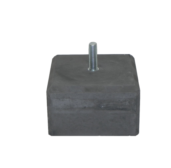 Betonpoer 15x15x10 cm met facetrand en draadstang M12 antracietgrijs