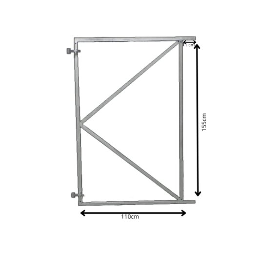 Verstelbaar poortframe 110x155cm vuurverzinkt met scharnieren