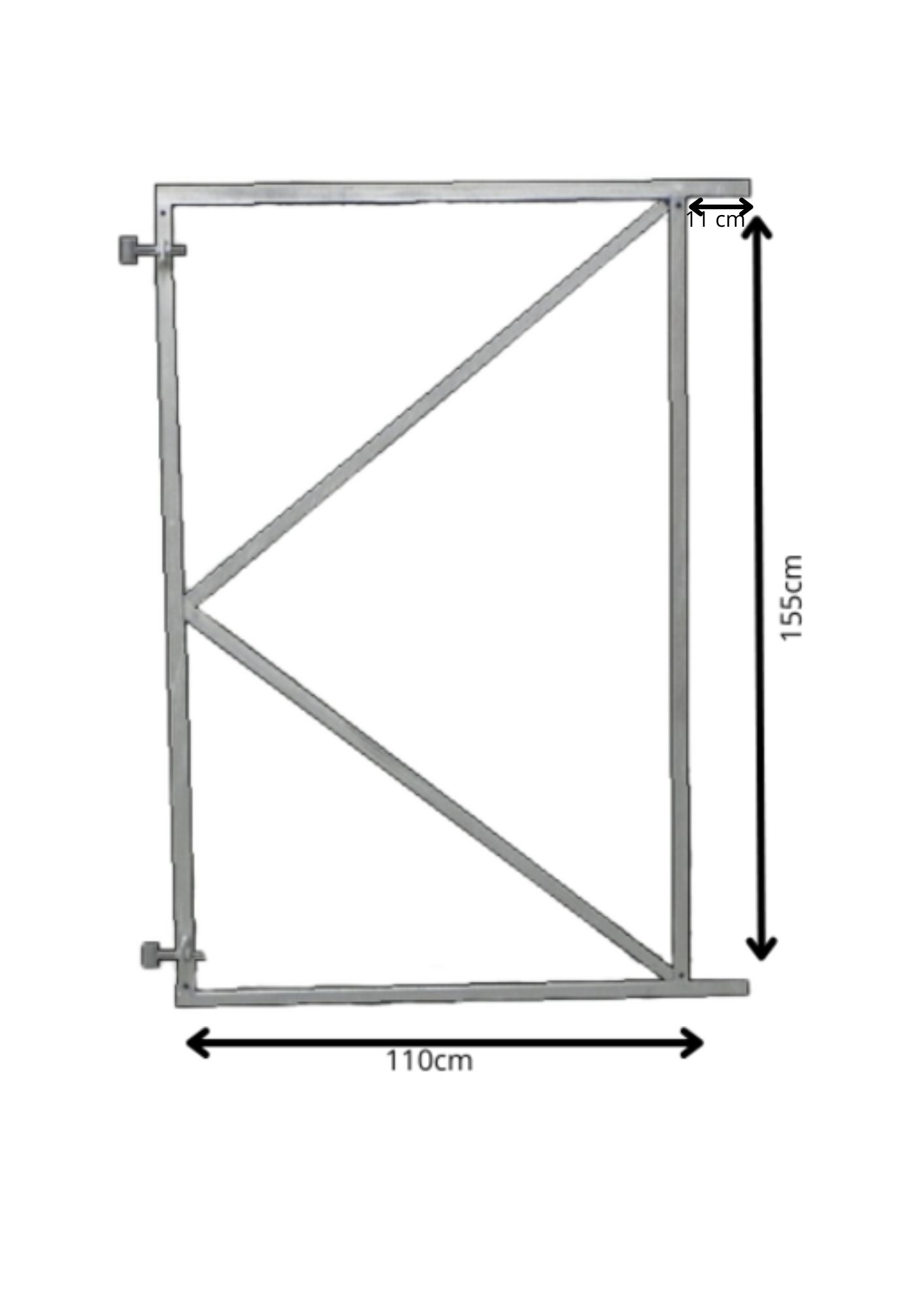 Verstelbaar poortframe 110x155cm vuurverzinkt met scharnieren