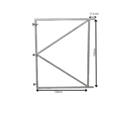 Poortframe 120x155cm verstelbaar met draadstangen - 2mm vuurverzinkt
