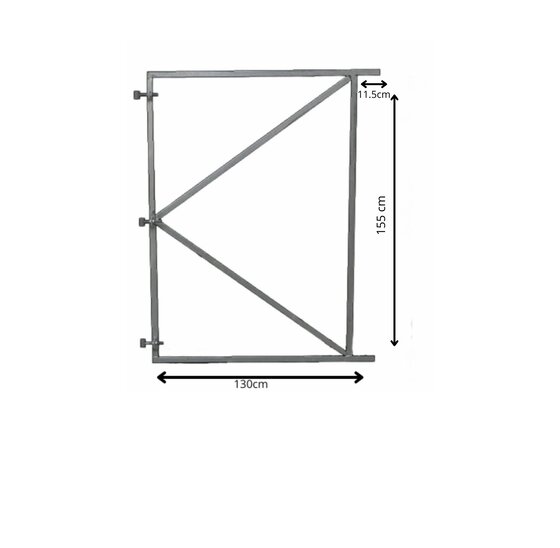 Verstelbaar poortframe 130x155 cm - vuurverzinkt staal 2 mm dik