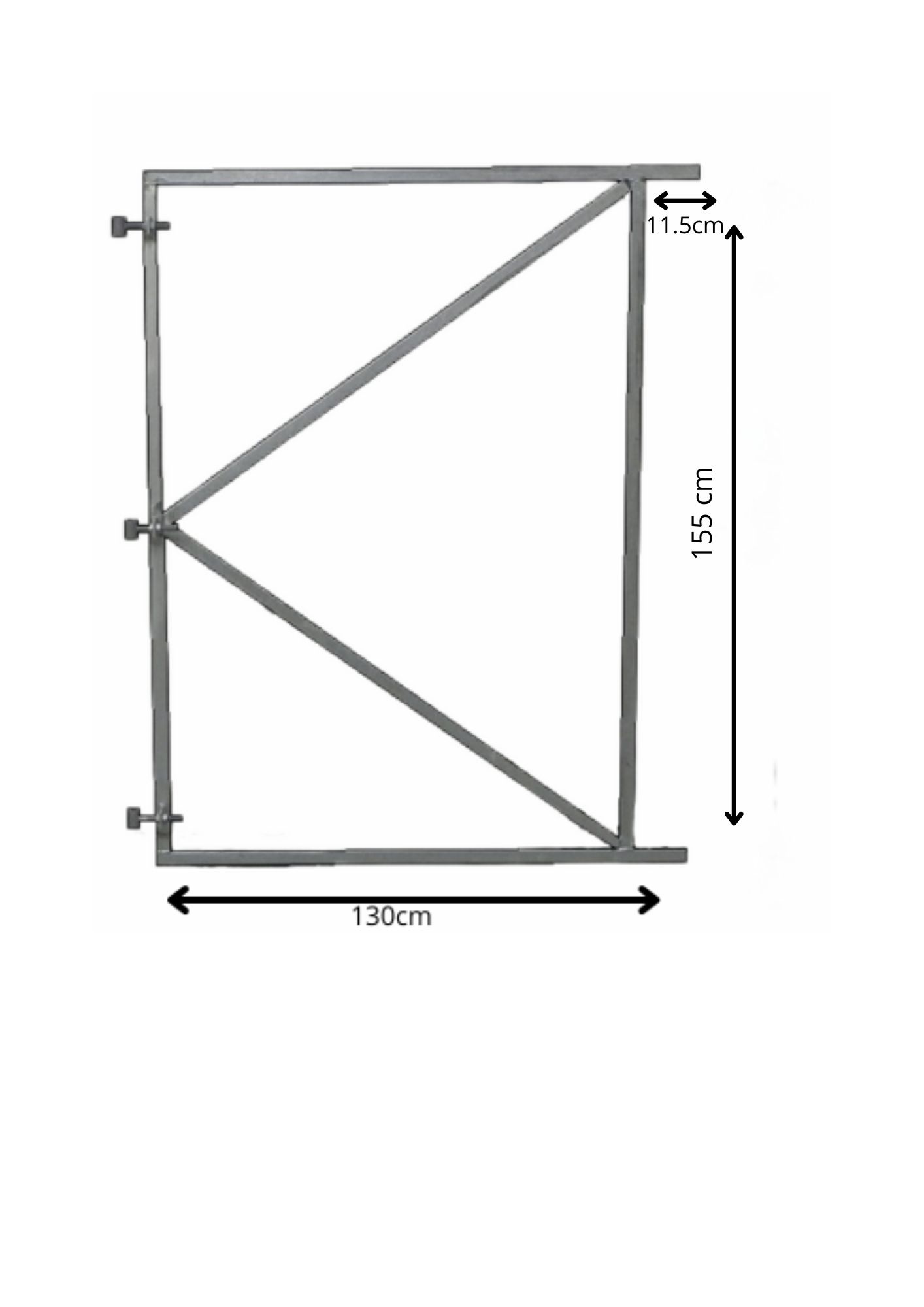 Verstelbaar poortframe 130x155 cm - vuurverzinkt staal 2 mm dik