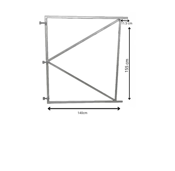 Poortframe 140x155 cm verstelbaar vuurverzinkt staal 2mm dikte