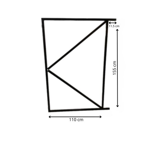 Verstelbaar poortframe 110x155cm staal 1.8mm zwart gepoedercoat