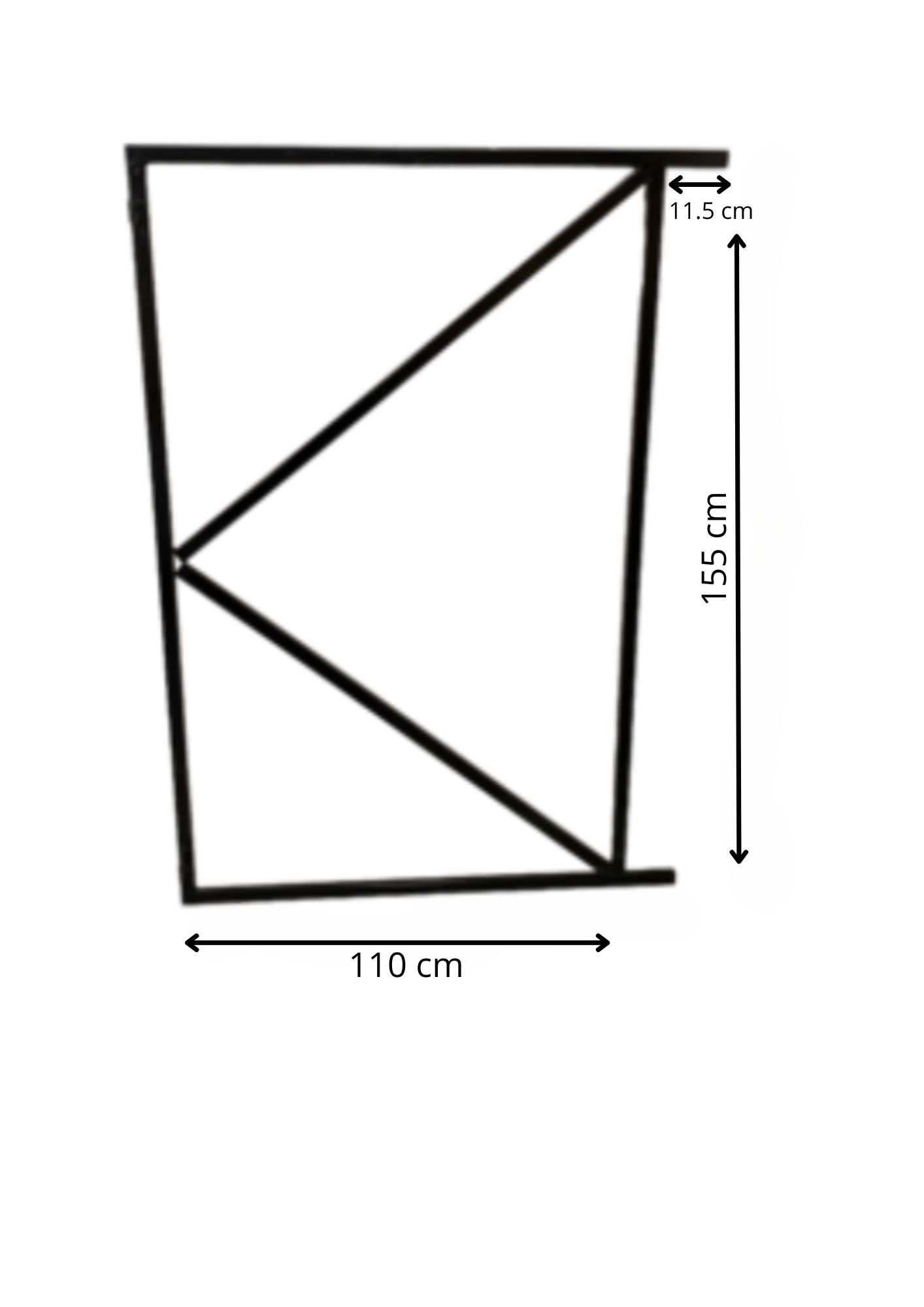 Verstelbaar poortframe 110x155cm staal 1.8mm zwart gepoedercoat