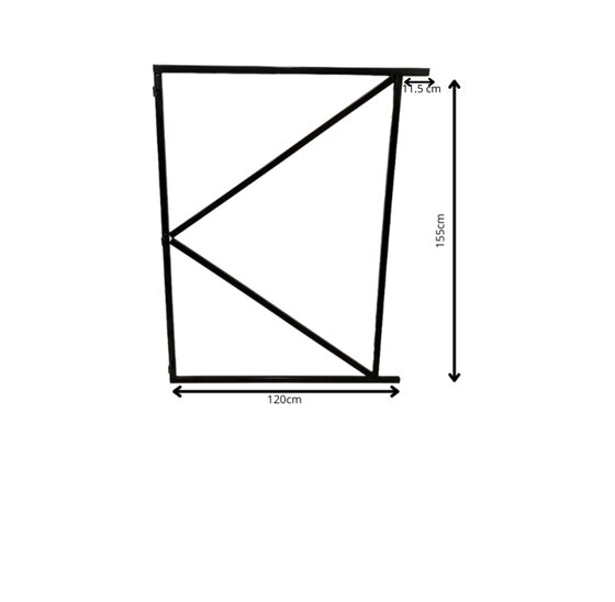 Verstelbaar poortframe 120x155 cm staal 1.8mm zwart gepoedercoat