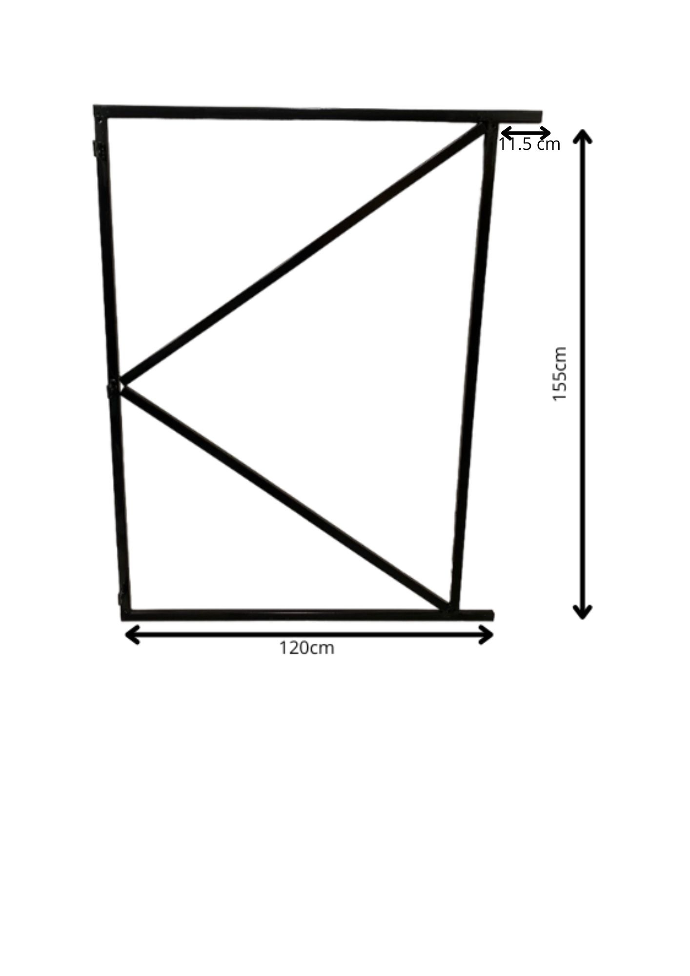 Verstelbaar poortframe 120x155 cm staal 1.8mm zwart gepoedercoat