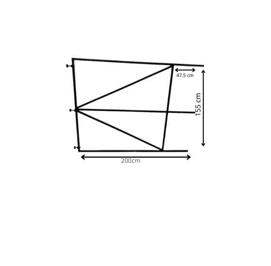 Verstelbaar poortframe 200x155 cm staal 1.8mm zwart gepoedercoat