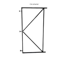 Verstelbaar poortframe 100x180 cm - 2mm staal zwart gepoedercoat