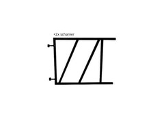 Poortframe 100x80cm verstelbaar zwart met 2 lippen en 20cm hoekuitloop