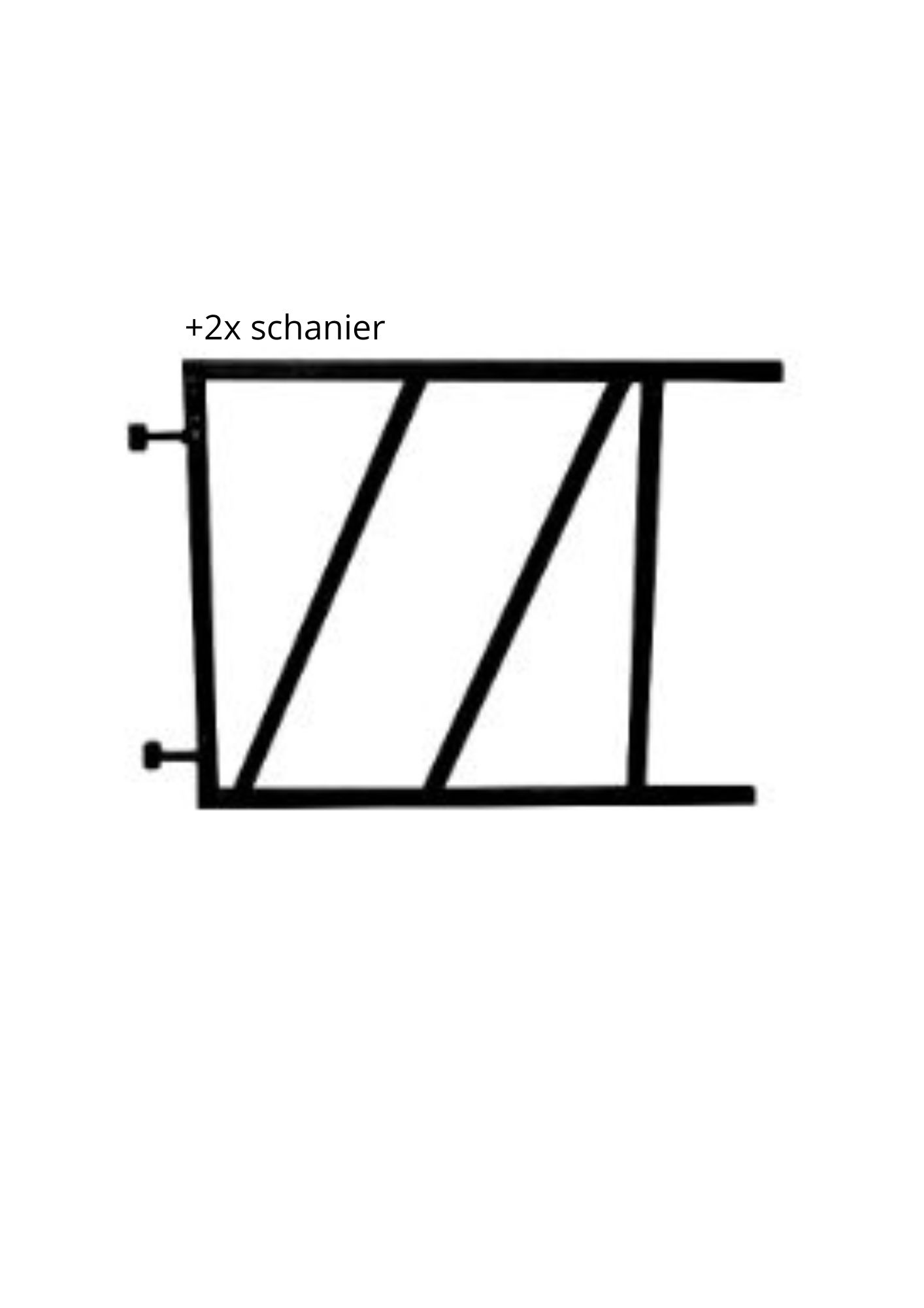 Verstelbare poortframe/ tuinhek zwart 100 - 80cm - 20cm uit de hoek - 2 lippen