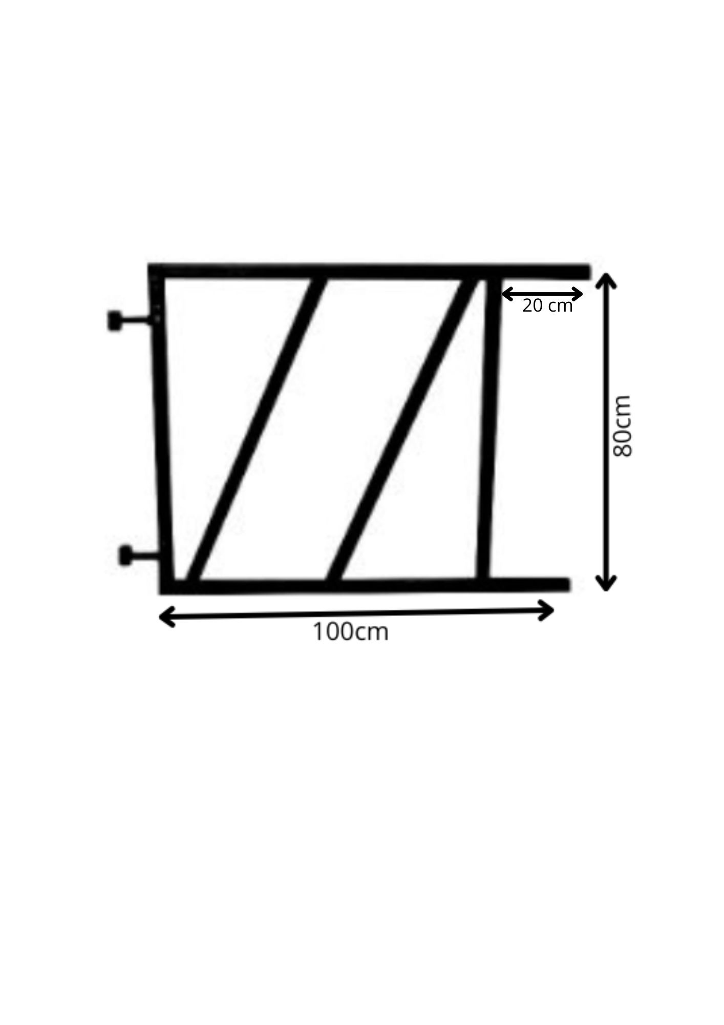 Verstelbare poortframe/ tuinhek zwart 100 - 80cm - 20cm uit de hoek - 2 lippen