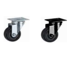 Zwenkwiel Ø50mm - zwart gepoedercoat - zonder rem - PP wiel