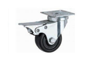 Zwenkwiel Ø75mm - galvanisch verzinkt - met rem - PP wiel