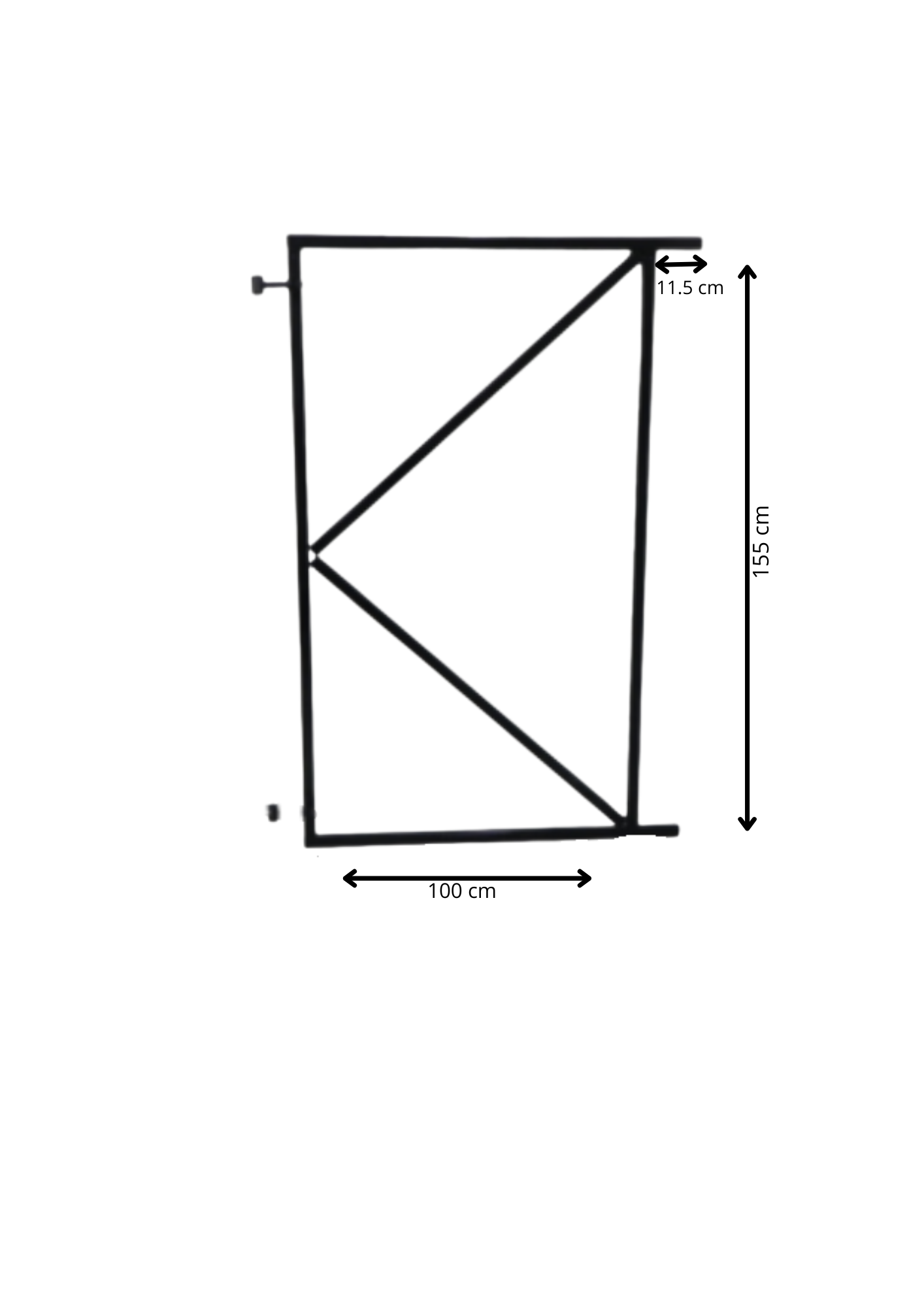 Verstelbaar poortframe staal 100x155cm - wanddikte 1.8mm - zwart