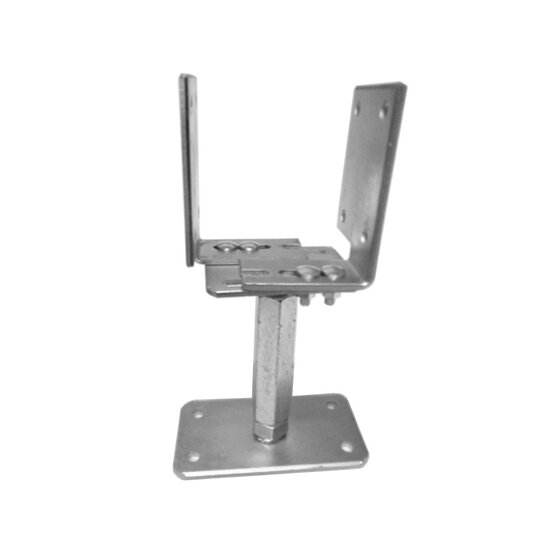 Verstelbare Paaldrager Type U – Hoogte 140–200 mm, Breedte 80–160 mm