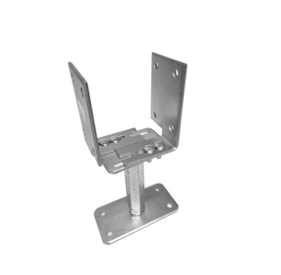 Verstelbare Paaldrager Type U – Hoogte 140–200 mm, Breedte 80–160 mm